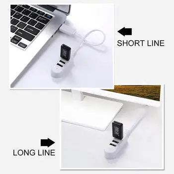 3 Port Multi USB lizdą 5V Splitter Išorės Pratęsimo Kabelis USB įrenginiams Kompiuterio Prijunkite Linijos Telefono Įkrovimo Laidas