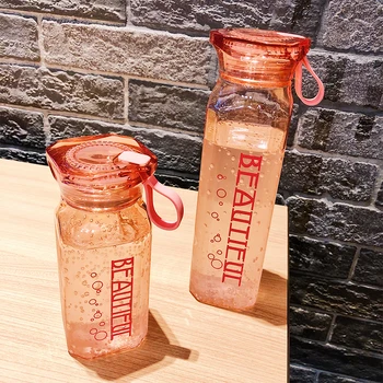 Aikštė vandens butelis Originalumas Skaidrus Nešiojamų gerti Lauko Sporto Kelionės Plastikiniai puodeliai konservuoja kristalų