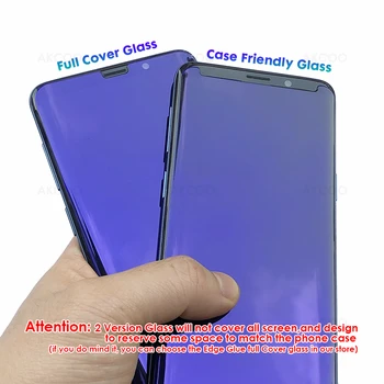 Akcoo S10 Plus stabdžių blue ray stiklo protector for Samsung Galaxy S8 9 10e Plus pastaba 8 9 UV stiklo klijai visiškai screen protector filmas