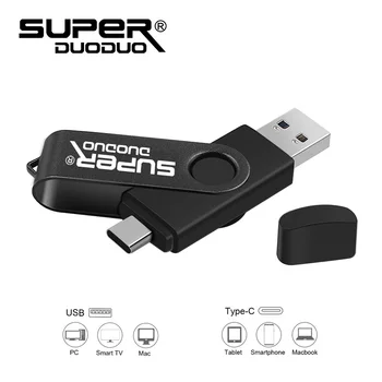 Didelės Spartos cle usb 2.0 OTG 64GB Pen Drive USB Flash Diskas 128GB Išorės Saugojimo memoria usb 32 GB, 16 GB Tipas-c 2.0 Stick Pendrive