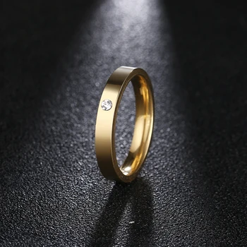 DOTIFI 316L Nerūdijančio Plieno Žiedai Moterims Cirkonis Klasikinis Amžinybę Meilės, Sužadėtuvių, Vestuvių Žiedas Papuošalai