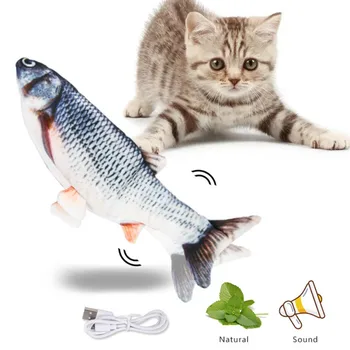 Elektroninių flop 'e Kat Kicker Žuvų Žaislas Realus flop' e Žuvų Kraipyti Žuvų Katžolių Žaislai, Pliušas Interaktyvi Katė Žaislai Katė