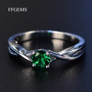 FFGems Brangakmeniai Ametistas Sidabro Žiedas Mėlynas Safyras Žiedas Sidabro 925 Papuošalai Akvamarinas Žiedai Moterų Sužadėtuvių Žiedai