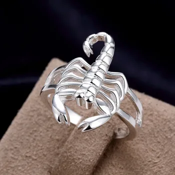 Gražus Sidabro žiedas Mados mados Skorpionas sidabro spalva GRAŽI moteris Valdinga Mergina Žiedas papuošalai Klasikinė dovana ,R739