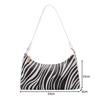 Gyvūnų Zebra Karvė Modelis Entire Krepšiai, Mada Moterims, 2021 Sankabos Rankinės Atsitiktinis PU Oda Moterų Pažastų Petį Krepšys