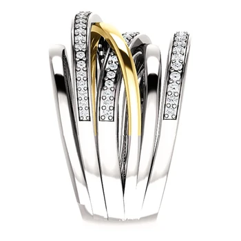 Huitan Mados Kryžiaus Naujo Dizaino Moterų Žiedas Prašmatnių Vestuvių ir Vestuvių Žiedą, Micro Asfaltuotas CZ Stone Universalus Šalies Piršto Žiedą, Didmeninė