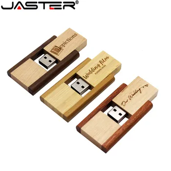 JASTER Sukasi medinis usb atmintukas pendrive 2GB, 4GB 8GB 16gb 32gb memory stick, usb, daugiau nei 1 vnt. nemokamai PRISIJUNGTI