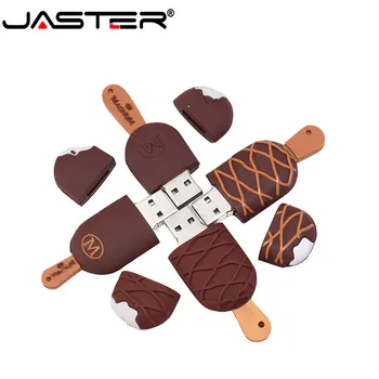 JASTER USB 2.0 Animacinių filmų popsicle Usb Flash Drive 4GB 8GB 16GB silikono U Stick 4GB 8GB 16GB 32GB 64GB ledų pendrive