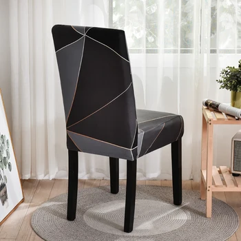 Kvadratinės grotelės spausdinti ruožas kėdė padengti valgomasis office pokylių kėdė raštas elastinga medžiaga fotelis dangtis