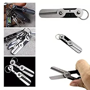 Mini keychain cutter mini pavasario pavarų kišenėje žiedas lauko stovykla įrankis edc key chain kartus žirkliniai supjaustyti spyna multi kit kelionės žygis