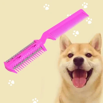 Naminių Gyvūnėlių Plaukų Žoliapjovės Šukos Pjovimo Supjaustyti Šuo, Katė Su 2 Peiliukai Viliojimo Razor Retinimo Hairbrush Šukos Produktai Katėms