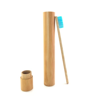 Nešiojamų Bambuko dantų šepetėlį Nustatyti Kelionės su Bambuko Šiaudų Atveju Teptuku Vamzdžių ir Medinių dantų šepetėlį Turėtojas Natūrali Dantų Valymo Priemonė
