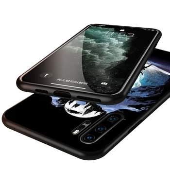 Poteris Patinka Silikoninis Telefono dėklas, skirtas Huawei 30 P20 P40 Lite E Pro P Smart Z Plius 2019 P9 P10 Lite Juodo Dangtelio