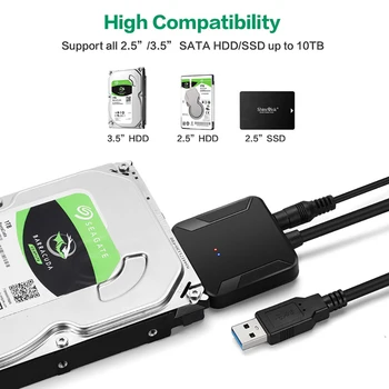 0,4 m USB 3.0 Prie Sata Kabelis Sata Adapteris Konvertuoti Kabeliai Konverteris Vyrų 2,5/3.5 Colių HDD/SSD Adapteris Kietąjį Diską Laido Adapteris
