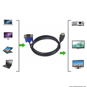 1/1.8/3/5M HDMI Kabelis, HDMI Į VGA HD Su Garso Adapterio Kabelis HDMI Į VGA Kabelis dropshipping