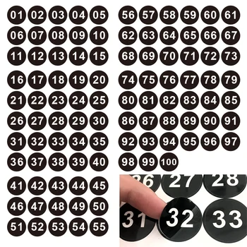 1-100 lipdukai apvalus skaičius black skaitmeninis lipdukas etiketės, etiketės asmenybės kūrybos užsakymą spalva gamybos 3cm
