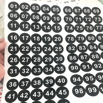 1-100 lipdukai apvalus skaičius black skaitmeninis lipdukas etiketės, etiketės asmenybės kūrybos užsakymą spalva gamybos 3cm
