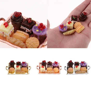 1:12 Lėlių Miniatiūrinės Maisto Pyragas Plokštės Duonos Nustatyti Virtuvės Stalo Apdailos Aksesuaras puikiai tinka apsimesti žaisti žaislai