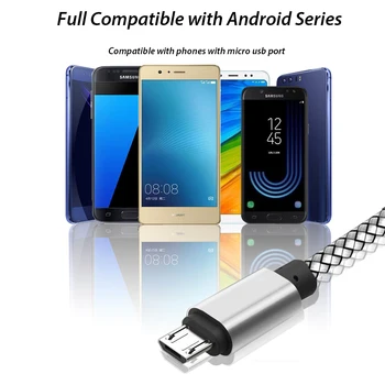 1/2/3 Metrų Micro USB Telefono Kabelį Android Įkroviklio Kabelį Kabel 