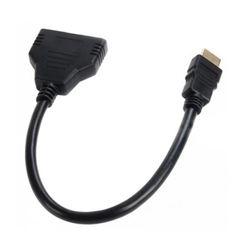1 2 Out HDMI Adapteris-suderinama Kabelis hdmi Splitter Keitiklis, Vaizdo Kabeliai Remti 1080P PC Ekranas, Projektorius, TV