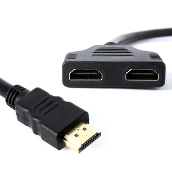 1 2 Out HDMI Adapteris-suderinama Kabelis hdmi Splitter Keitiklis, Vaizdo Kabeliai Remti 1080P PC Ekranas, Projektorius, TV