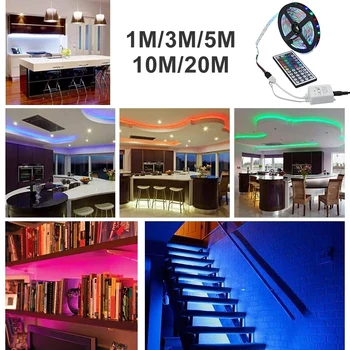 1/3/5/10/20M RGB LED Juostos SMD 3528 Šviesos USB LED Juostelės Lanksti RGB Juostelė Naktį Žibinto Juostelė su Šviesos Controller + USB Laidas