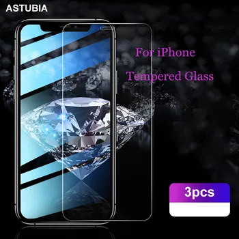1-3Pcs Visiškai Padengti Grūdinto Stiklo iPhone 11 12 Pro Max Full Screen Protector, iPhone X XR XS Max 7 8Plus Stiklo Plėvelės