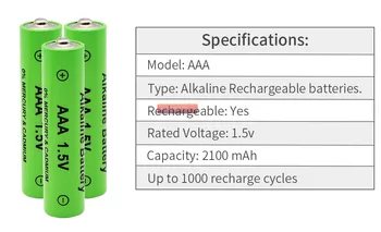 1-4pc Naujas Prekės ženklas 2100mah 1,5 V AAA Šarminės Baterijos įkraunamos AAA baterijos, Nuotolinio Valdymo Žaislas šviesos Batery