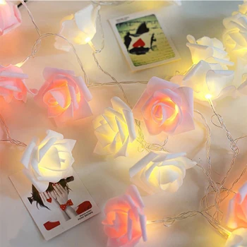 1.5/3/4.5/6M LED Girliandą Dirbtinių Gėlių Puokštė String Žibintai, Putos, Rožių Pasakų Žibintai Valentino Diena, Vestuvių Dekoravimas