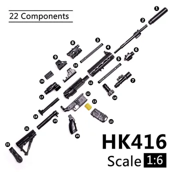 1:6 1/6 Masto Surinkti Veiksmų Skaičiai Šautuvas HK416 Modelis Ginklą 1/100 Kareivis Dalys ir Komponentai Gali Naudoti Bandai Gundam Modelis Žaislas