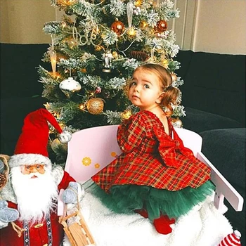 1-6T Kalėdų vaikams Baby Girl Princesė Suknelė Elegantiškas Oficialią Partijos Inscenizacija Mielas china Suknelė Kalėdos Kūdikių Bowknot patikrinti, Vestidos