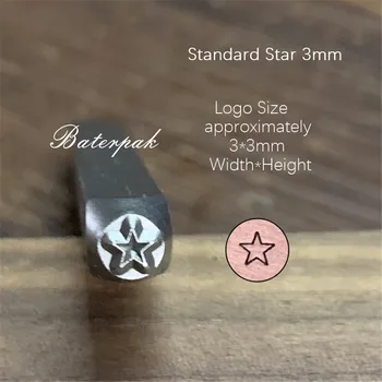 1.8/2/3/4mm Star Dizainas plieno punch, Antspaudai,raidės 