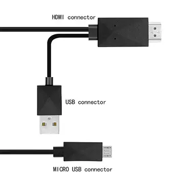 1,8 M Micro USB MHL HDMI Kabelis 5 Pin Ir 11 Pin 1080P HD TV Kabeliai, Adapteris, skirtas 