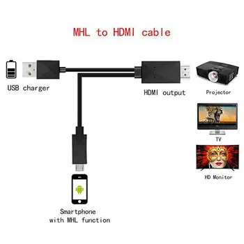 1,8 M Micro USB MHL HDMI Kabelis 5 Pin Ir 11 Pin 1080P HD TV Kabeliai, Adapteris, skirtas 