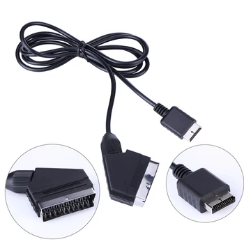 1,8 m SCART Laidas TV AV Sukelti Nekilnojamojo RGB Scart Kabelis Žaidimas pakeiskite kabelį Playstation PS1 PS2 PS3 Slim Line Žaidimų Konsolės