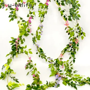 1.90 M Wisteria Dirbtinės Gėlės Vynuogių Girliandą Vestuvių Arkos Apdaila Padirbtų Augalų Lapai Rotango Gale Dirbtiniais Gėlės Ivy Sienos