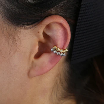 1 gabalas ne pradurta ausis manžetai mikro nutiesti cz aukso sidabro spalvos smaigalys ratas kip ant auskarai