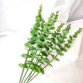 1 Gabalas Žalios Modeliavimas Eucalipto Vieną Dirbtinį Eukalipto Lapų Netikrą Gėlių, Augalų Vestuvių Namų Puošybai Stalo Dekoro