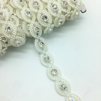 1 Kiemuose 12mm kalnų krištolas Grandinės Crystal Pearl Grandinės Siūti Apdailos Vestuvių Suknelė, Kostiumas Aplikacijos #ZuL13