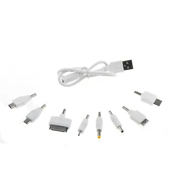 1 Komplektas USB 8Pcs DC Maitinimo Kištuko Įkroviklio Adapterio Kabelis mobiliajam telefonui, Balta Rinkinys P20 Karšto Pardavimo