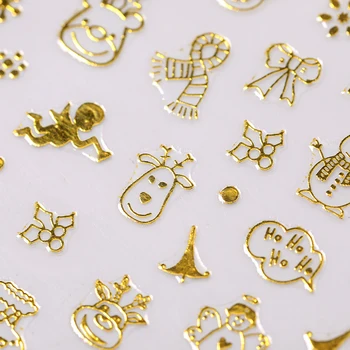1 Lapas Kalėdų 3D Nagų Lipduką Snaigės Dizaino Perdavimas Lipdukai Nagai Aukso Spalvinga Nagų Dailės Slankiklį Adhensive Dekoras