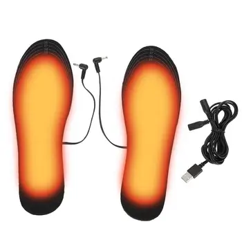 1 Pora USB Šildomos Batų Vidpadžiai Koja Atšilimo Trinkelėmis Kojų Šilčiau Kojinių Padas Mat Žiemos Lauko Sporto Šildymo Vidpadžiai, Žiemą Šilta Padais