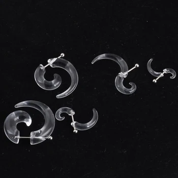 1 pora vyrų, moterų mados naujų netikrą spiralės ausų žvakutės ausies sraigė tūrį didinančios priemonės juoda 3mm, 4mm 5mm, 6mm 8mm kūno papuošalų, ausų kištuką pircing