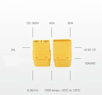 1 Pora XT90H (XT90 Movos Korpuso), 4,5 mm Bananų Jungtis Aukso spalvos už Lipo Baterija ESC PBP 20% nuolaida