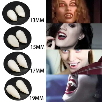 1 Poras Vampyro Dantis, Iltis dantų Protezus Rekvizitai Halloween Kostiumai, Rekvizitas, dirbtiniai Dantys Kietas dantų Protezų Klijai Lipnios Šalis 