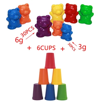 1 set Skaičiuoti Tenka Su Krovimas Puodeliai - Montessori Vaivorykštė Atitikimo Žaidimas, Švietimo Spalvos Rūšiavimo Žaislai mažiems Vaikams Baby