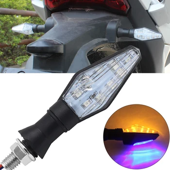 1 Vnt 12 LED Universalus Motociklas Posūkio Signalo Lemputė Geltona ir Mėlyna Spalva 12V posūkio Indikatorius, Indikatorių Flash Lempa Variklių Taisymas