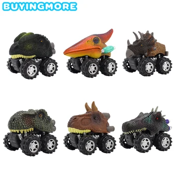 1 VNT Dinozaurų Modelis Traukti Atgal Diecast Automobilių Berniukų Mini Plastikiniai Modelis Dinozaurų Žaislai Off-road Transporto priemonė, Kūrybiniai Žaislai Vaikams