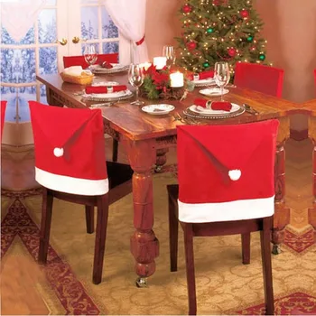 1 VNT Kalėdų Dekoro Santa Claus Red Hat Kėdė Galinio Dangtelio Šalies Namų, Atostogų Kalėdų Stalo Dekoras
