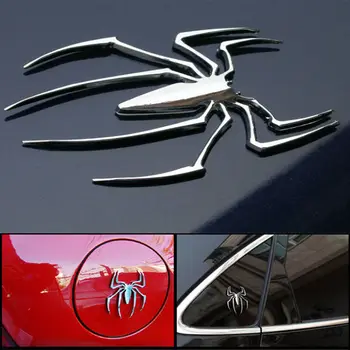 1 VNT Metalo 3D Automobilių Lipdukai Voras Formos Emblema 